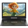 POFOTO Lettore DVD Portatile 15,7'' con Schermo HD Ruotabile 14,1'', Batteria 6 Ore, Supporto Multiformato Dischi/SD/USB, Regione Libera, Riproduzione Memoria, Sync TV e Proiettore, Doppi Altoparlanti