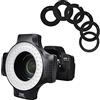 JJC Flash LED macro ad anello con 60 luci LED ad alta intensità, diffusore flash per obiettivo fotocamera Canon Sony Nikon Olympus Fuji DSLR, 6 anelli adattatore connettore obiettivo - 49 mm fino a 67