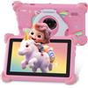 C idea Tablet per bambini, tablet per bambini da 7 pollici, 4GB RAM 32GB ROM, software Android 13 per bambini preinstallato, imparare e giocare, WiFi, display HD, doppia fotocamera, rosa