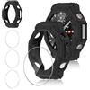 Funrae Custodia Compatibile con Amazfit T-Rex 3, Cover Protettiva Telaio Rigida PC [Con Vetro Temperato *3] HD Clear Anti-Graffio Protezione Case - Nero