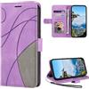 Cqkob Cover per LG K50/LG Q60 Flip Custodia in Pelle PU, Cover a Libro Portafoglio,Funzione Supporto, Magnetica,Slot Schede,Protettiva Custodia Resistente Antiurto-Viola