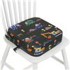 wooshwa Rialzo Sedia Bambini, Cartoon Cuscino Rialzo Alzatina Sedia per Bambini con 2 Regolabile Cinghie & Base Antiscivolo, Lavabile (Escavatore)