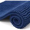 OLANLY Tappetino da bagno in ciniglia, antiscivolo, morbido, assorbente, lavabile, per bagno, 40 x 60 cm, blu marino