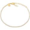 Louis Ciocchetti dal 1887 Bracciale Tennis Rainbow Argento 925 con Zirconi 5A da 3 mm e catena dorata, Arcobaleno, Gioiello Elegante Regolabile per Donna