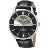 Edox Men's Les Vauberts 43mm Black Leather Band Automatic Watch 85014 3 NIN