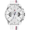 Tommy Hilfiger Orologio Analogico Multifunzione al Quarzo da Uomo con Cinturino in Silicone Bianco - 1710676