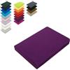 EXKLUSIV HEIMTEXTIL Lenzuolo con angoli elasticizzati in microfibra 180-200 x 200 cm + 28 cm, viola