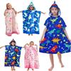 BITOYO Asciugamano Poncho da Bambino, Poncho da Bagno Telo da Spiaggia per Bambini Extra Large Teli Mare in Microfibra Accappatoio con Cappuccio per Bambine e Bambini, Altezza 120-170 cm (Dinosauro)