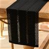 Jayusaror Runner Tavola Nero Boho Rustico Macramè Cotone e Lino Piccolo e Stretto Tovaglia Lavabile Bohémien Moderno Runner da Tavolo Table Decoration per Matrimoni Cucina Sala da Pranzo 30x140 cm