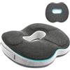 Yuehuamech Cuscino ortopedico a ciambella per sedia, cuscino ortopedico in memory foam, cuscino per emorroidi, cuscino per coccige, cuscino a ciambella, per sedile auto, sedia da ufficio, coccige,