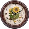 VIKMARI Girasole Orologio da Parete, Vetro Silenzioso Vintage Shabby Chic Orologi per Cucina Soggiorno Bagno Camera da letto Studio, 30cm