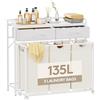 Lifewit Cesto Portabiancheria 3 Scomparti con Ruote 135L, Mobile Biancheria Sporca con 2 Cassetti e 3 Sacco Porta Biancheria in Tessuto Oxford per Lavanderia, Camere da Letto, Bagno, Bianco e beige