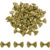 QUARKZMAN 100pz Fiocchi Dorati 1.5 x 1 Mini Fiocco per Realizzare Piccoli Fiocchi di Raso Sfusi per Cucito Fai da Te, Scrapbooking, Regalo di Nozze, Decorazione per La Casa