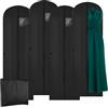 BUCOMTU 4 pezzi Porta Abiti Lungo 60X180 CM, Custodie per Abiti Borsa porta Abiti Cerniera Lunga,borsa dell'abbigliamento da sposa, borsa dell'abbigliamento da sera