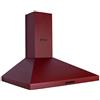 Wiggo Cappa aspirante 60 cm, cappa da parete per scarico o ricircolo, uscita 300 m³/h, con illuminazione a LED e 3 livelli di potenza, da parete con filtro antigrasso e 2 filtri a carbone, rosso