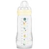 MAM Biberon Easy Active Baby Bottle 330 ml, Biberon MAM per bambini attivi ergonomico e pratico, Accessori neonato 4+ mesi per allattamento con tettarella misura 3 piatta e simmetrica, Neutro