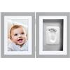 Pearhead P63005 Cornice da Tavolo per Foto e Impronta Bimbo, grigio