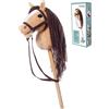 Hoppimals HOPPIHORSE-Edizione Sportiva Hobby Horse A4, Cavallo con bastone con cavezza, redini, tracolla, coda e impugnatura in silicone, Hobby horse cavallo di alta qualità in peluche in una confezione regalo