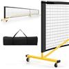 COSTWAY Rete Pickleball Portatile da 6,7 m con Ruote, Rete per Tennis con Telaio in Metello e Borsa da Trasporto, per Badminton ed Allenamento Multifunzionale Resistente da Interno ed Esterno