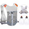 Geila Esterna Sport Marathoner Corsa dello Zaino di idratazione Vest Pacchetto idratazione con 2 Bottiglie d'Acqua per Trailrunning, Marathon (Grigio)