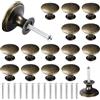 Begpoee 16 Pezzi Pomelli per Cassetti Rotondi Vintage Bronzo, Pomelli per Cassetti Chic, Pomelli Cucina, Con Viti, 3 x 2,1 cm, Per Comodini, Mobili da Scrivania, Tolette, Armadietti, Guardaroba