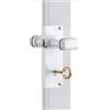 plastik2 Serratura per Porte a Soffietto con Pomolo in Alluminio entrata 15- Maniglietta con Serratura e Chiave (BIANCO)