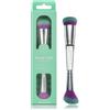 Spectrum Collections Brush Club - Pennello per trucco viso a doppia estremità, spettro, per contouring, fard o lucidatura, con setole ipoallergeniche, colore verde e viola