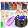 HTBAKOI Scaldacera Cera Brasiliana Kit Completo Ceretta Fornetto Scalda Waxing Professionale Indolore Elastica Waxx Caldo Depilazione Fornello Fornelletto Set Display Digitale LCD con 600g Perle di Cera