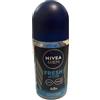 NIVEA Deodorante roll-on da uomo Fresh Active, confezione da 6 (6 x 50 ml)
