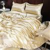 GENPICONG Set di Biancheria da Letto in Seta con Copripiumino, Lenzuolo, Federa, Lenzuolo in Raso di Lusso, Tinta Unita, King Size, Queen Size, Full Size, Twin Size