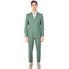 Ciabalù Abito Uomo Elegante Doppiopetto Vestito con Bottoni Oro Slim Fit (48, Verde)