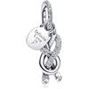 MSPOVOF Nodo Pavé Infinito Charm 925 Sterling Silver 5A Zirconia per Bracciale Collane Gioielli Regalo per Donne Signore