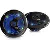 Pyle Altoparlanti Marini 16,5 Centimetri, Casse Audio Impermeabili IP44 con Luci LED Integrate, Speaker 150 Watt di Potenza, Cono in Polipropilene, 1 Coppia, Nero