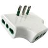 FANTON Adattatore salvaspazio da spina grande 16A a 3 spine bipasso 10A/16A, colore bianco