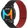 IMIKI HOLO TG2 - Smartwatch uomo donna - Display AMOLED 1,43, Connettività Bluetooth, Cinturino magnetico, Misura ossigeno nel sangue e Frequenza cardiaca, Android e iOS - Black + Black/Red