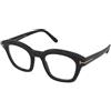 Tom Ford FT5961-B 001 | Occhiali da Vista Graduati | Prova Online | Plastica | Quadrati | Nero | Adrialenti