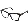 Tom Ford FT5964-B 001 | Occhiali da Vista Graduati | Prova Online | Plastica | Cat Eye, Ovali / Ellittici | Nero | Adrialenti