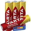 Varta 4706101404 Longlife Max Power (Max Tech) Batteria Alcalina, Ministilo AA LR03, Confezione da 4 Pile - Il design può variare