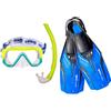 Mares Aquazone Set Nateeva Keewee Jr - Set Composto da Maschera, Boccaglio e Pinne da Snorkeling Bambini e Ragazzi - Blu, XS