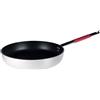 Pentole Agnelli Linea Cookware System Padella Radiante Svasata Alta con Manico Cool, Diametro 28 cm, Alluminio Pressofuso, Argento/Rosso
