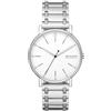 Skagen Orologio Signatur per Uomo, Movimento al quarzo a tre lancette con cinturino in acciaio inossidabile, 40 mm, Tonalità seta e bianco