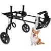 KAJILE Sedia a Cani Rotelle Regolabil,Carrello Animali,Formazione Riabilitazione Zampe Posteriori Deboli Cane con Handicap,Adatto Altezza Animale 25-32cm,Larghezza 8-12cm,Lunghezza 15-22cm,XS-3
