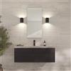 Loevschall Refine Specchio da parete nero con cornice | 45 x 90 cm | Specchio decorativo per bagno, soggiorno, camera da letto e corridoio, specchio minimalista ed elegante in ottone spazzolato