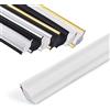 GHIBFBT Modanature decorative autoadesive per soffitto in PVC, 5 m, listello decorativo triangolare flessibile e leggero, autoadesivo, per bordi delle piastrelle (bianco medio)