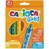 CARIOCA Pastelli Baby Wild Crayons, Pastelli Super Morbidi e Lavabili per Bambini 2+ Anni, Set Pastelli Acquarellabili, Colori Assortiti e Brillanti, 8 Pezzi