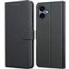 Leacckl Cover per Samsung Galaxy A06, Custodia a portafoglio in Pelle PU Premium [Magnetica a Scatto] [Funzione Stand], Nero