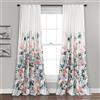 Lush Decor Lush DÉCOR Zuri Flora Tende filtranti per finestra, set per soggiorno, sala da pranzo, camera da letto (coppia), 213,4 x 132,1 cm, blu e corallo, 2 pezzi