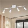 Dehobo Faretti LED da Soffitto Orientabili con 4 Luci - Lampadario da Soffitto Moderna Metallo Bianco per Plafoniera Soggiorno Camera da Letto - GU10 Lampadina Non Inclusa