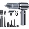 XUJMK 4 in 1 Cordless Aspirapolvere Portatile per Auto e Casa - Mini Aspirapolvere Elettrico con 15KPA Potente, mini aspirapolvere 3 Livelli di Aspirazione, Batteria 30 Minuti, Accessori Multiuso 80dB