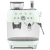 Smeg Smeg Macchina da CaffÃ¨ Espresso Manuale con macinacaffÃ¨ integrato 50s Style â€" Verde Pastello LUCIDO â€" EGF03PGEU (SMEG EGF03PGEU 50s Style Siebtr?germas) EGF03PGEU
